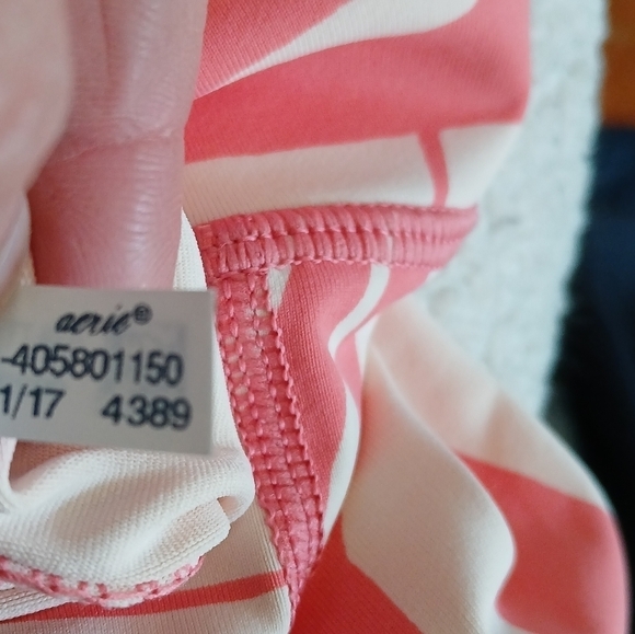 Aerie Chill Play Move Pink Tropical Palm Print Athletic Leggings Womens Medium - Picture 7 of 12